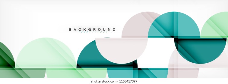 Modern geometrical abstract background - circles. Business or technology presentation design template, brochure or flyer pattern, or geometric vector web banner