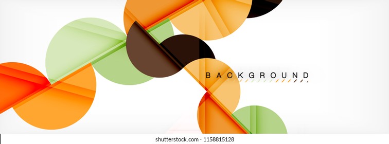 Fondo abstracto geométrico moderno - círculos. Plantilla de diseño de presentación comercial o tecnológica, patrón de folleto o volante, o banner web de vector geométrico