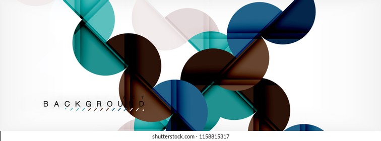 Modern geometrical abstract background - circles. Business or technology presentation design template, brochure or flyer pattern, or geometric vector web banner