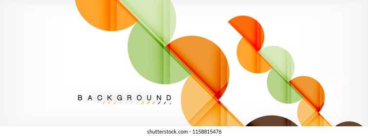 Modern geometrical abstract background - circles. Business or technology presentation design template, brochure or flyer pattern, or geometric vector web banner