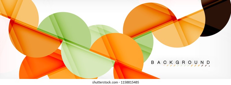 Modern geometrical abstract background - circles. Business or technology presentation design template, brochure or flyer pattern, or geometric vector web banner