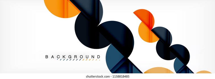 Modern geometrical abstract background - circles. Business or technology presentation design template, brochure or flyer pattern, or geometric vector web banner