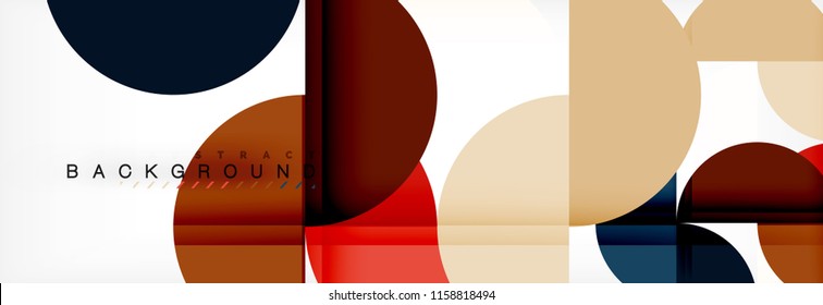 Modern geometrical abstract background - circles. Business or technology presentation design template, brochure or flyer pattern, or geometric vector web banner
