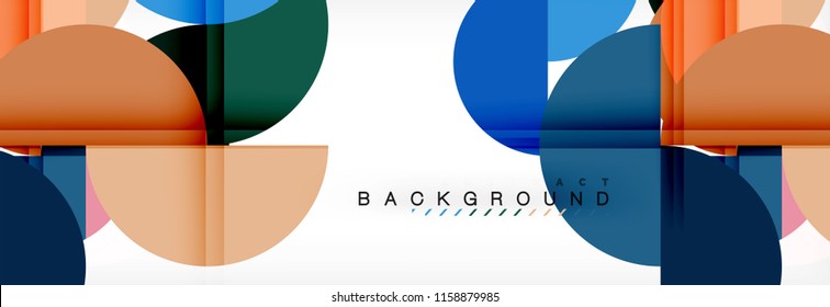 Modern geometrical abstract background - circles. Business or technology presentation design template, brochure or flyer pattern, or geometric vector web banner
