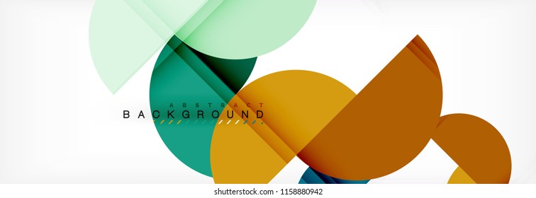 Fondo abstracto geométrico moderno - círculos. Plantilla de diseño de presentación comercial o tecnológica, patrón de folleto o volante, o banner web de vector geométrico