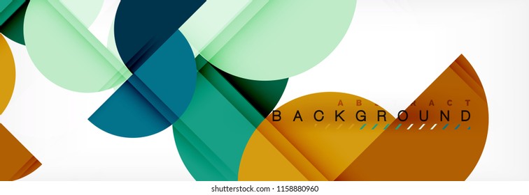 Modern geometrical abstract background - circles. Business or technology presentation design template, brochure or flyer pattern, or geometric vector web banner