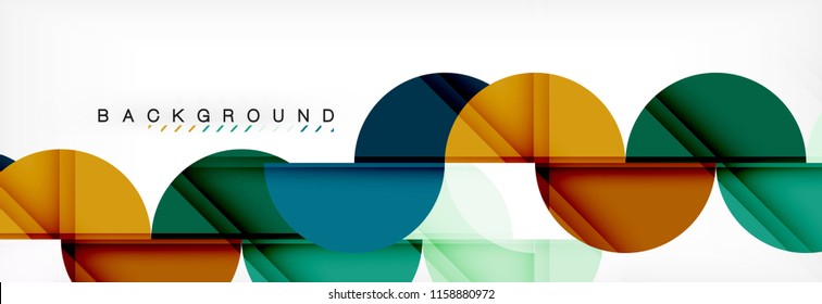 Modern geometrical abstract background - circles. Business or technology presentation design template, brochure or flyer pattern, or geometric vector web banner