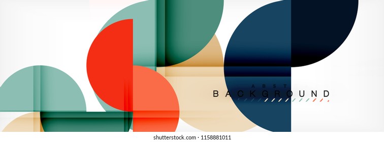 Modern geometrical abstract background - circles. Business or technology presentation design template, brochure or flyer pattern, or geometric vector web banner