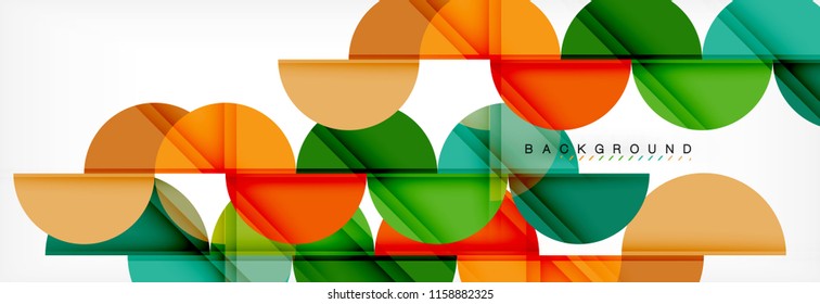 Modern geometrical abstract background - circles. Business or technology presentation design template, brochure or flyer pattern, or geometric vector web banner