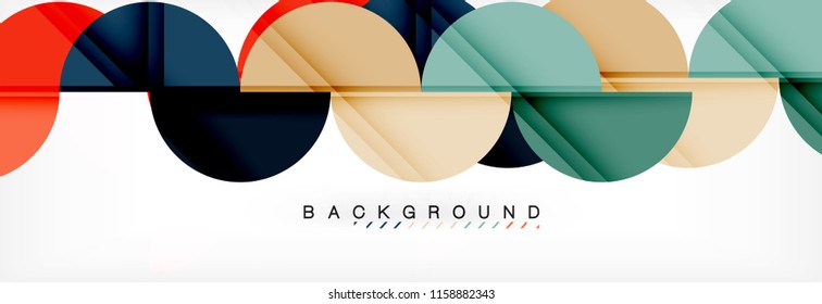 Modern geometrical abstract background - circles. Business or technology presentation design template, brochure or flyer pattern, or geometric vector web banner