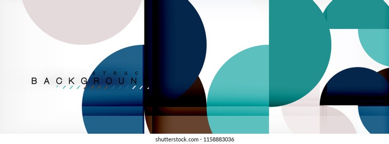 Modern geometrical abstract background - circles. Business or technology presentation design template, brochure or flyer pattern, or geometric vector web banner