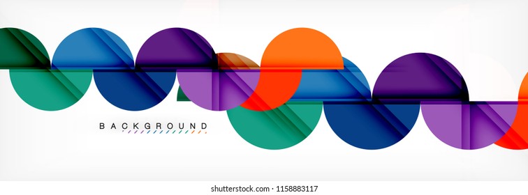Modern geometrical abstract background - circles. Business or technology presentation design template, brochure or flyer pattern, or geometric vector web banner