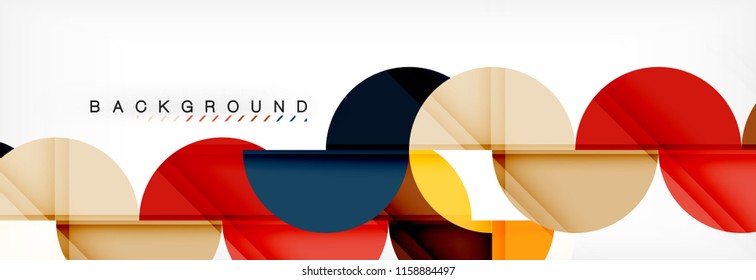 Modern geometrical abstract background - circles. Business or technology presentation design template, brochure or flyer pattern, or geometric vector web banner