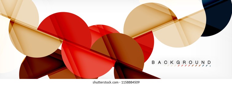 Modern geometrical abstract background - circles. Business or technology presentation design template, brochure or flyer pattern, or geometric vector web banner