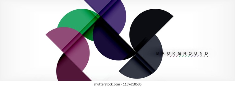 Fondo abstracto geométrico moderno - círculos. Plantilla de diseño de presentación comercial o tecnológica, patrón de folleto o volante, o banner web de vector geométrico