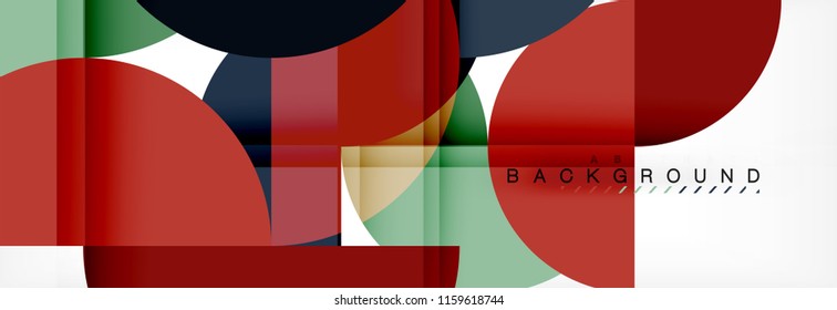 Modern geometrical abstract background - circles. Business or technology presentation design template, brochure or flyer pattern, or geometric vector web banner