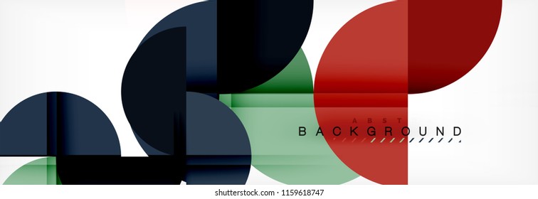 Modern geometrical abstract background - circles. Business or technology presentation design template, brochure or flyer pattern, or geometric vector web banner