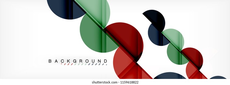 Modern geometrical abstract background - circles. Business or technology presentation design template, brochure or flyer pattern, or geometric vector web banner