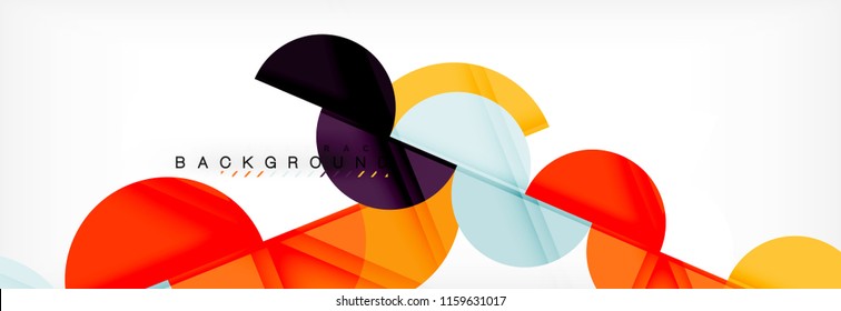 Modern geometrical abstract background - circles. Business or technology presentation design template, brochure or flyer pattern, or geometric vector web banner