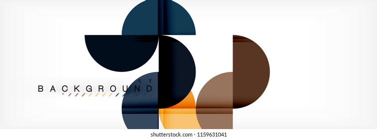 Fundo abstrato geométrico moderno - círculos. Modelo de design, brochura ou padrão de folheto, ou banner web de vetor geométrico