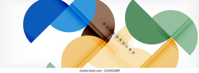 Moderner, geometrischer abstrakter Hintergrund - Kreise. Design-Vorlage für Geschäfts- oder Technologiepräsentationen, Broschüren oder Faltmuster für Flyer oder geometrischer Vektorgrafik-Webbanner