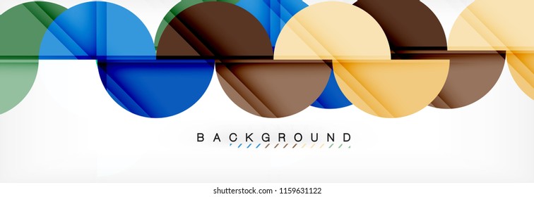 Moderner, geometrischer abstrakter Hintergrund - Kreise. Design-Vorlage für Geschäfts- oder Technologiepräsentationen, Broschüren oder Faltmuster für Flyer oder geometrischer Vektorgrafik-Webbanner