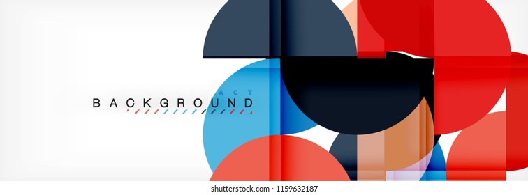 Modern geometrical abstract background - circles. Business or technology presentation design template, brochure or flyer pattern, or geometric vector web banner