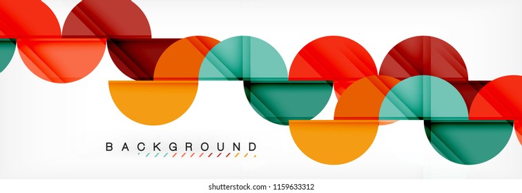 Modern geometrical abstract background - circles. Business or technology presentation design template, brochure or flyer pattern, or geometric vector web banner