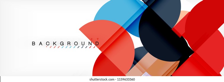 Moderner, geometrischer abstrakter Hintergrund - Kreise. Design-Vorlage für Geschäfts- oder Technologiepräsentationen, Broschüren oder Faltmuster für Flyer oder geometrischer Vektorgrafik-Webbanner