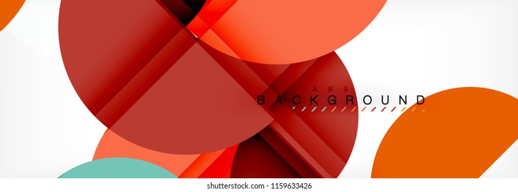 Modern geometrical abstract background - circles. Business or technology presentation design template, brochure or flyer pattern, or geometric vector web banner