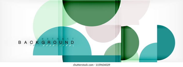 Fondo abstracto geométrico moderno - círculos. Plantilla de diseño de presentación comercial o tecnológica, patrón de folleto o volante, o banner web de vector geométrico