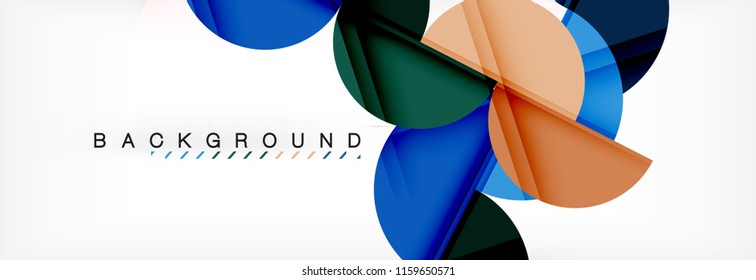 Modern geometrical abstract background - circles. Business or technology presentation design template, brochure or flyer pattern, or geometric vector web banner