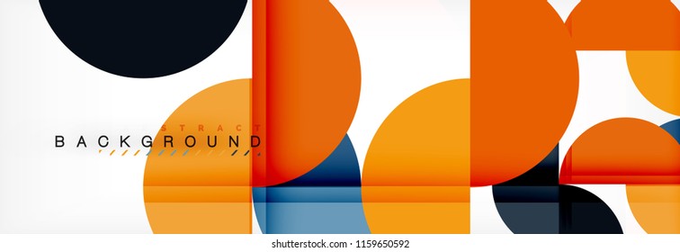 Modern geometrical abstract background - circles. Business or technology presentation design template, brochure or flyer pattern, or geometric vector web banner