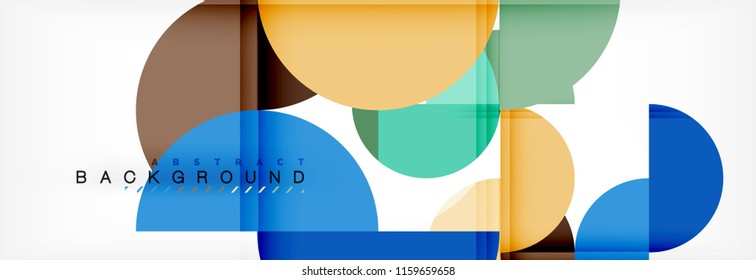 Modern geometrical abstract background - circles. Business or technology presentation design template, brochure or flyer pattern, or geometric vector web banner