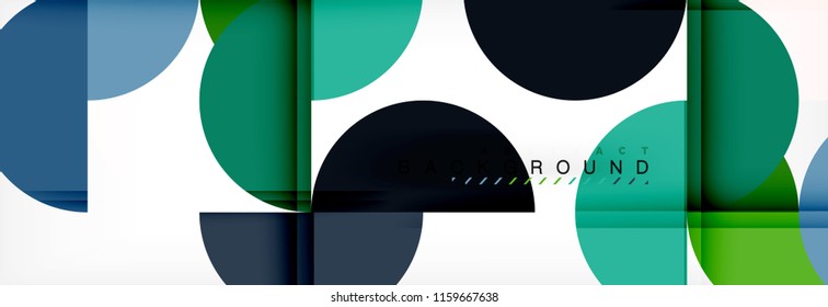 Modern geometrical abstract background - circles. Business or technology presentation design template, brochure or flyer pattern, or geometric vector web banner