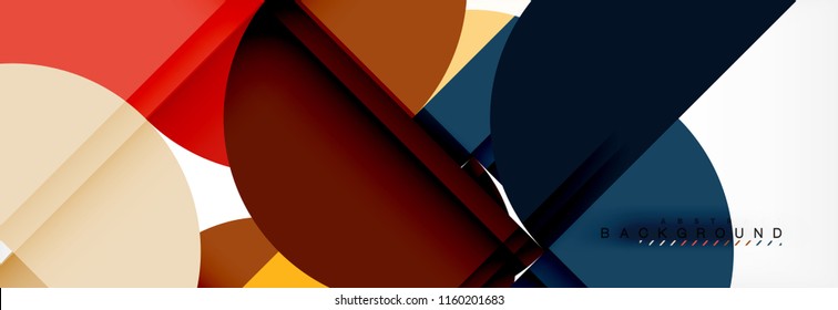 Moderner, geometrischer abstrakter Hintergrund - Kreise. Design-Vorlage für Geschäfts- oder Technologiepräsentationen, Broschüren oder Faltmuster für Flyer oder geometrischer Vektorgrafik-Webbanner