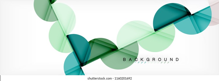 Fondo abstracto geométrico moderno - círculos. Plantilla de diseño de presentación comercial o tecnológica, patrón de folleto o volante, o banner web de vector geométrico