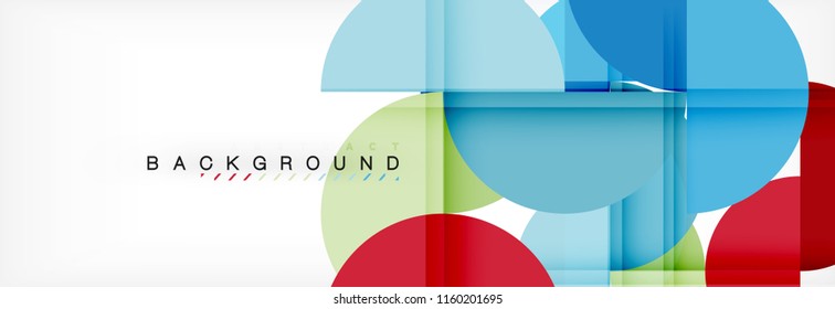 Modern geometrical abstract background - circles. Business or technology presentation design template, brochure or flyer pattern, or geometric vector web banner