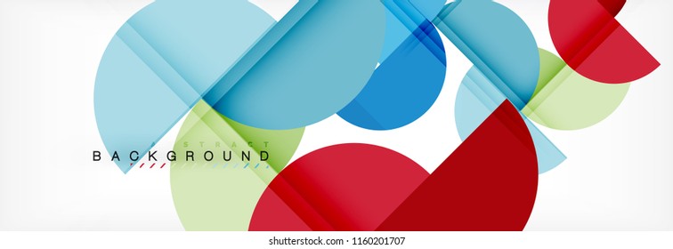 Modern geometrical abstract background - circles. Business or technology presentation design template, brochure or flyer pattern, or geometric vector web banner