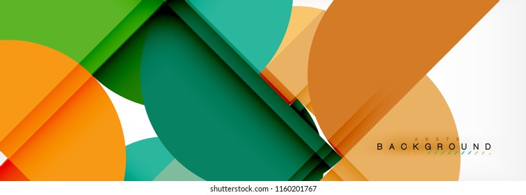 Modern geometrical abstract background - circles. Business or technology presentation design template, brochure or flyer pattern, or geometric vector web banner