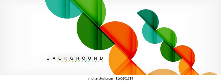 Modern geometrical abstract background - circles. Business or technology presentation design template, brochure or flyer pattern, or geometric vector web banner