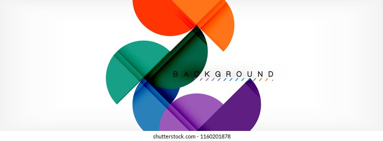 Fondo abstracto geométrico moderno - círculos. Plantilla de diseño de presentación comercial o tecnológica, patrón de folleto o volante, o banner web de vector geométrico