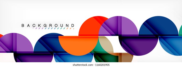 Modern geometrical abstract background - circles. Business or technology presentation design template, brochure or flyer pattern, or geometric vector web banner