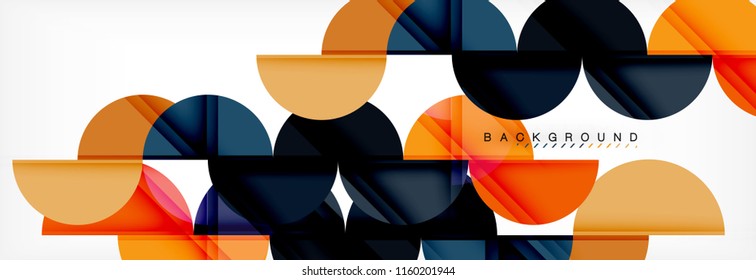 Modern geometrical abstract background - circles. Business or technology presentation design template, brochure or flyer pattern, or geometric vector web banner