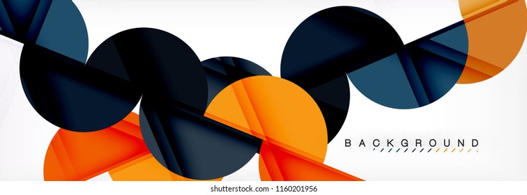 Modern geometrical abstract background - circles. Business or technology presentation design template, brochure or flyer pattern, or geometric vector web banner