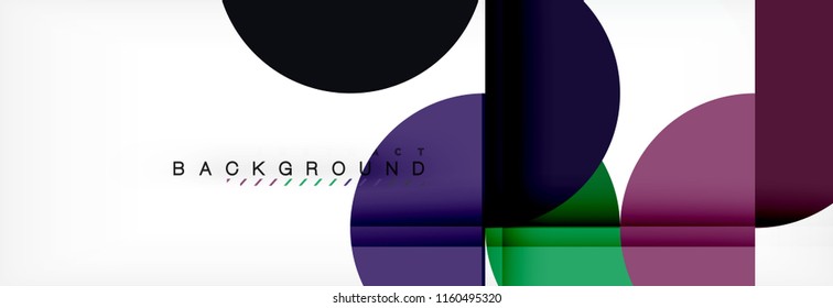 Modern geometrical abstract background - circles. Business or technology presentation design template, brochure or flyer pattern, or geometric vector web banner