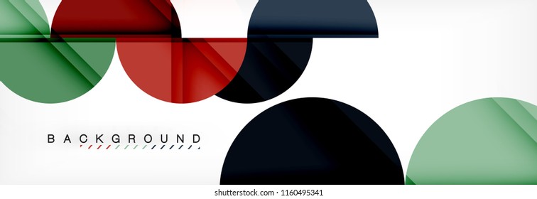 Modern geometrical abstract background - circles. Business or technology presentation design template, brochure or flyer pattern, or geometric vector web banner