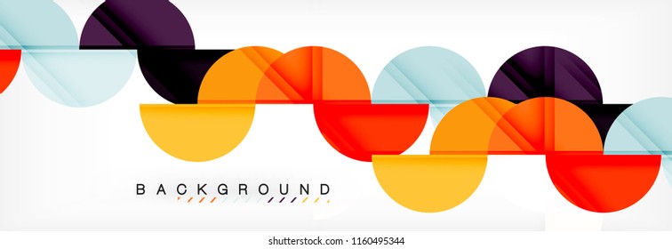 Moderner, geometrischer abstrakter Hintergrund - Kreise. Design-Vorlage für Geschäfts- oder Technologiepräsentationen, Broschüren oder Faltmuster für Flyer oder geometrischer Vektorgrafik-Webbanner
