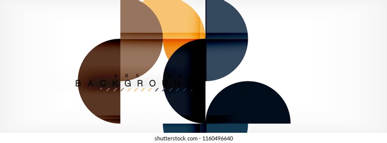 Modern geometrical abstract background - circles. Business or technology presentation design template, brochure or flyer pattern, or geometric vector web banner