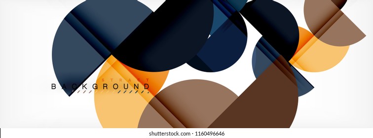 Modern geometrical abstract background - circles. Business or technology presentation design template, brochure or flyer pattern, or geometric vector web banner